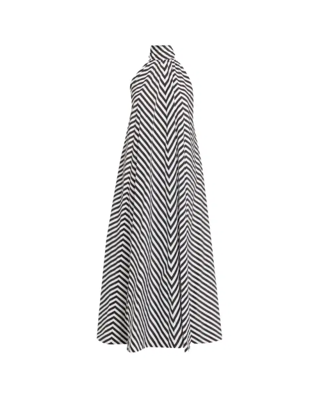 Ralph Lauren Collection Piper Striped Silk-Blend Evening Dress