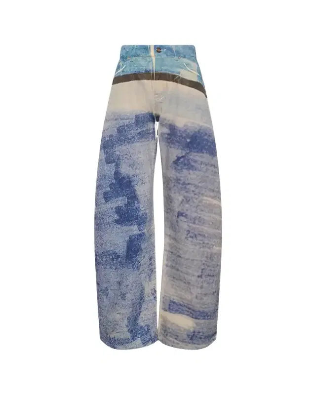 Gabriela Hearst Amoret Scribble-Print Barrel-Leg Jeans