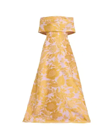 Lela Rose Floral Fil Coupe Off-The-Shoulder Gown | Thumbnail 1 Lela Rose Floral Fil Coupe Off-The-Shoulder Gown | Thumbnail 1