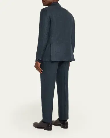 Kiton Men's Tonal Plaid Cashmere Two-Piece Suit | Thumbnail 3