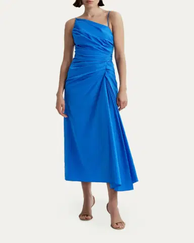 A.L.C. Juno Ruched One-Shoulder Midi Dress | Thumbnail 2