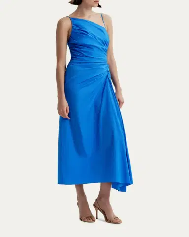 A.L.C. Juno Ruched One-Shoulder Midi Dress | Thumbnail 4