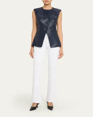 Veronica Beard Tamara Leather Vest | Thumbnail 2 Veronica Beard Tamara Leather Vest | Thumbnail 2