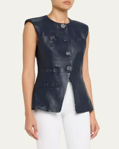 Veronica Beard Tamara Leather Vest | Thumbnail 4 Veronica Beard Tamara Leather Vest | Thumbnail 4