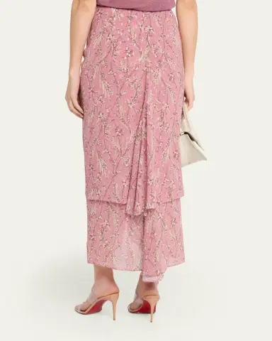 Veronica Beard Sira Floral Chiffon Skirt | Thumbnail 3 Veronica Beard Sira Floral Chiffon Skirt | Thumbnail 3