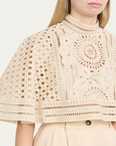Zimmermann Indra Embroidered Cape | Thumbnail 5