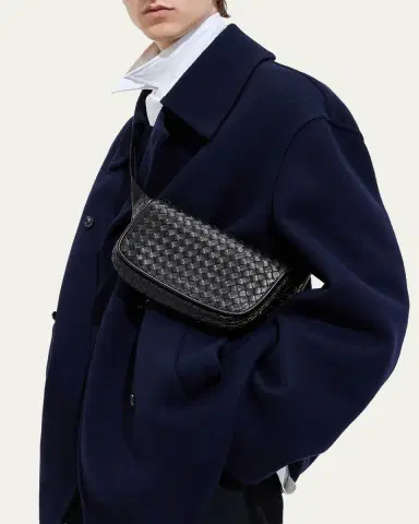 Bottega Veneta Men's Veneto Intrecciato Leather Sling Bag | Thumbnail 2