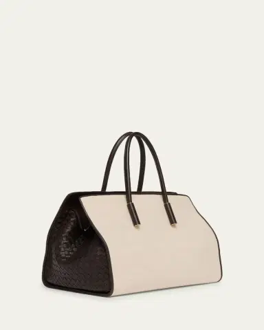 Bottega Veneta Barbara Medium Canvas and Leather Tote Bag | Thumbnail 3