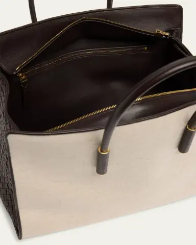 Bottega Veneta Barbara Medium Canvas and Leather Tote Bag | Thumbnail 4