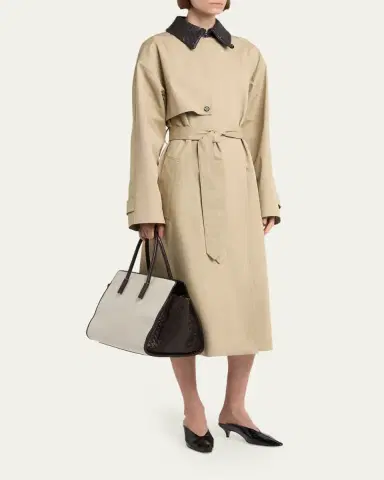 Bottega Veneta Barbara Medium Canvas and Leather Tote Bag | Thumbnail 5