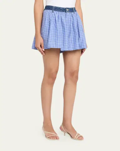 Cinq à Sept Madalyn Wide-Leg Gingham Shorts | Thumbnail 4 Cinq à Sept Madalyn Wide-Leg Gingham Shorts | Thumbnail 4