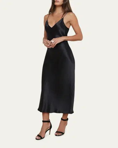 L'Agence Seridie Mid-Length Silk Slip Dress | Thumbnail 2