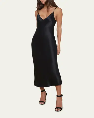 L'Agence Seridie Mid-Length Silk Slip Dress | Thumbnail 3