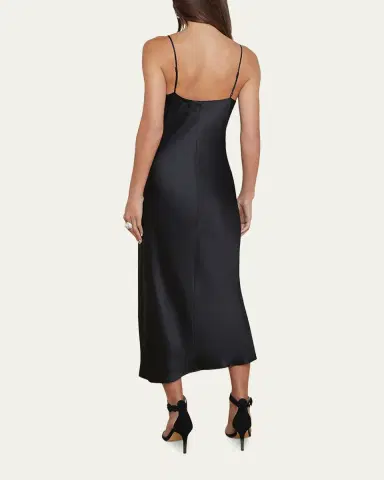 L'Agence Seridie Mid-Length Silk Slip Dress | Thumbnail 4