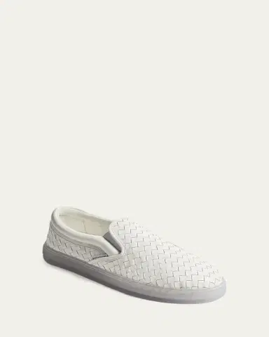 Bottega Veneta Men's Serena Intrecciato Leather Slip-On Sneakers | Thumbnail 2