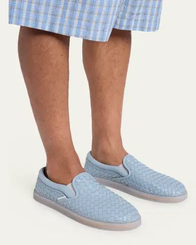 Bottega Veneta Men's Serena Intrecciato Leather Slip-On Sneakers | Thumbnail 5