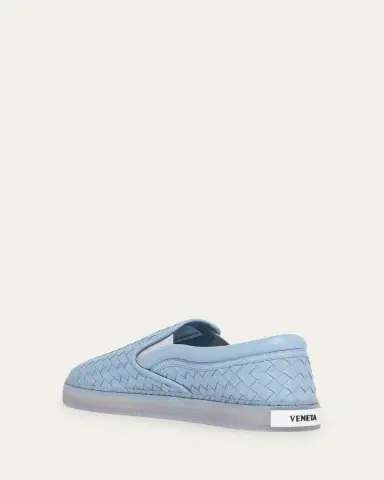Bottega Veneta Men's Serena Intrecciato Leather Slip-On Sneakers | Thumbnail 7