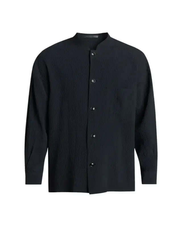 Giorgio Armani Men's Seersucker Band-Collar Guru Shirt