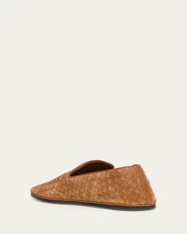 Bottega Veneta Men's Palazzo Intrecciato Suede Loafers | Thumbnail 4