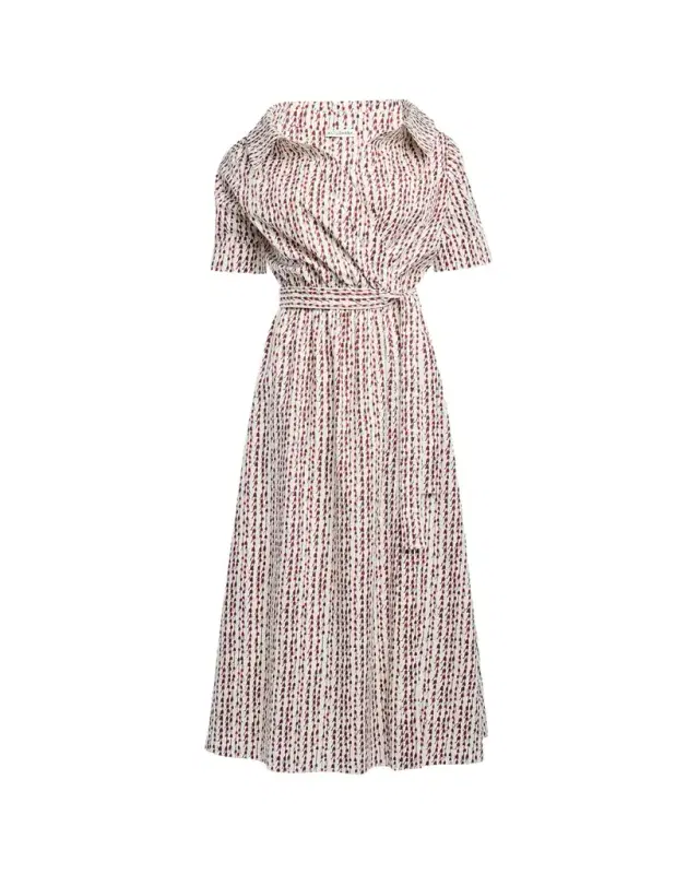 Altuzarra Lydia Abstract-Print Waist-Tie Midi Shirtdress