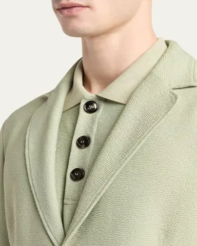 Giorgio Armani Men's Seersucker Patch-Pocket Blazer | Thumbnail 5 Giorgio Armani Men's Seersucker Patch-Pocket Blazer | Thumbnail 5