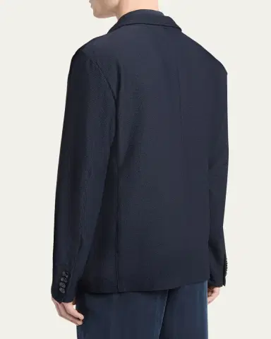 Giorgio Armani Men's Seersucker Patch-Pocket Blazer | Thumbnail 8 Giorgio Armani Men's Seersucker Patch-Pocket Blazer | Thumbnail 8