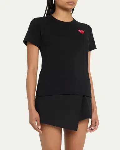 CDG Play Heart Logo Short-Sleeve Cotton T-Shirt | Thumbnail 4
