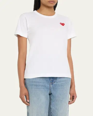 CDG Play Heart Logo Short-Sleeve Cotton T-Shirt | Thumbnail 8