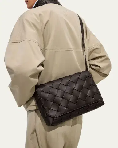 Bottega Veneta Men's Diago Large Intreccio Leather Messenger Bag | Thumbnail 2 Bottega Veneta Men's Diago Large Intreccio Leather Messenger Bag | Thumbnail 2