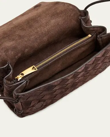 Bottega Veneta Smooth Suede Crossbody Bag | Thumbnail 8
