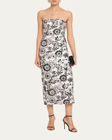 Ramy Brook Bonnie Strapless Floral Sequin Column Midi Dress | Thumbnail 2 Ramy Brook Bonnie Strapless Floral Sequin Column Midi Dress | Thumbnail 2