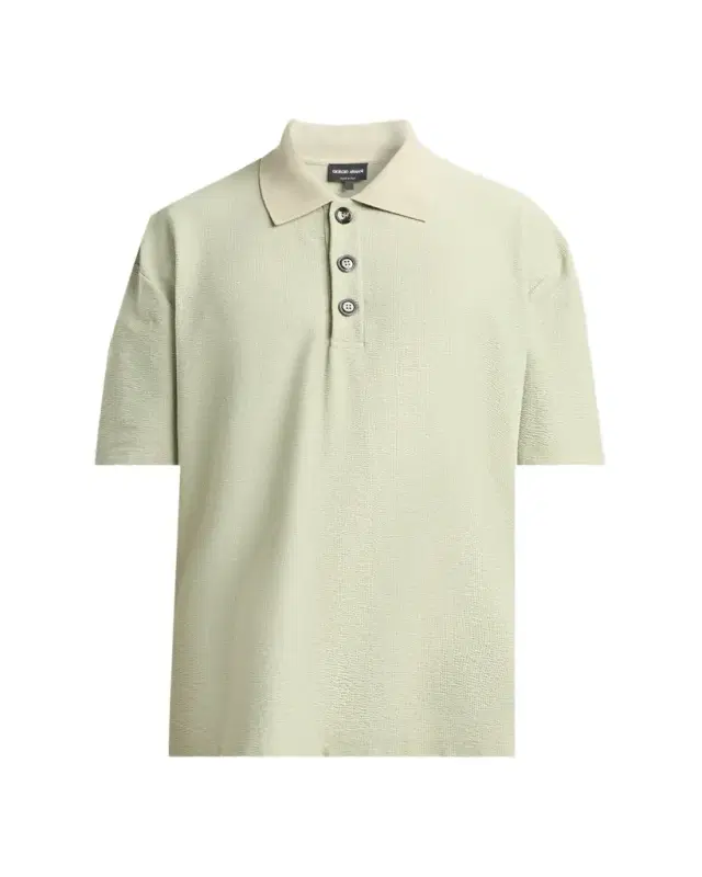Giorgio Armani Men's Seersucker Relaxed-Fit Polo Shirt
