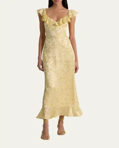 Alice + Olivia Gemma Ruffled Floral Maxi Dress | Thumbnail 2