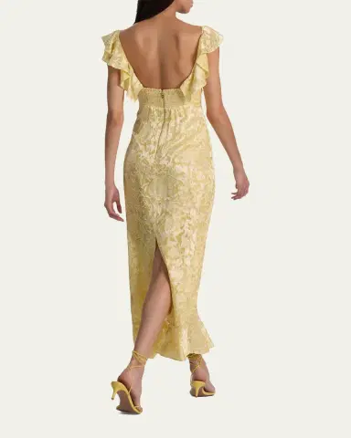 Alice + Olivia Gemma Ruffled Floral Maxi Dress | Thumbnail 3