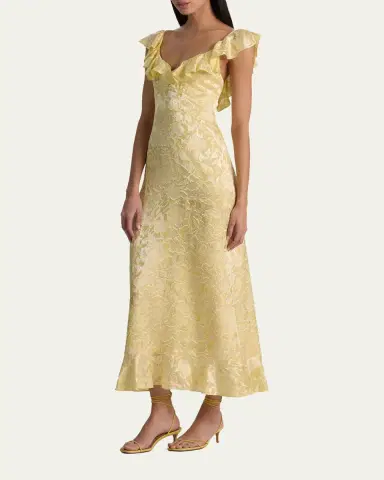 Alice + Olivia Gemma Ruffled Floral Maxi Dress | Thumbnail 4