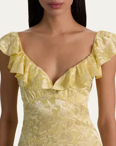 Alice + Olivia Gemma Ruffled Floral Maxi Dress | Thumbnail 5