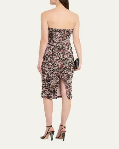 L'Agence Caprice Ruched Strapless Midi Dress | Thumbnail 3 L'Agence Caprice Ruched Strapless Midi Dress | Thumbnail 3