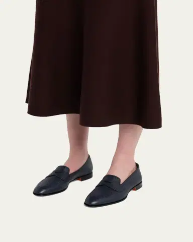 Santoni Marlene Leather Penny Loafers | Thumbnail 2