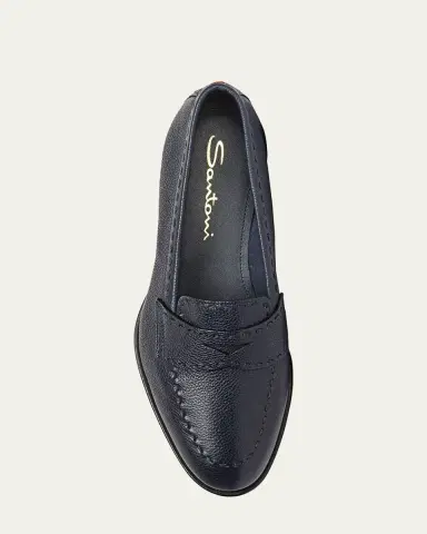 Santoni Marlene Leather Penny Loafers | Thumbnail 5