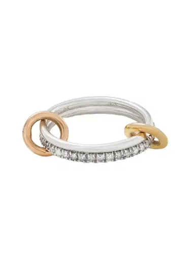 Spinelli Kilcollin Marigold Set Of Two Sterling Silver And 18-karat Yellow And Rose Gold Diamond Rings | Thumbnail 1