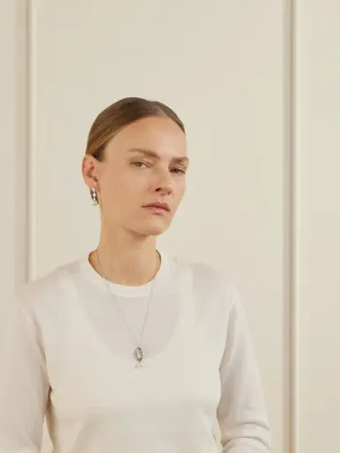 Mikimoto 18-karat White Gold Sapphire, Diamond And Pearl Necklace | Thumbnail 2