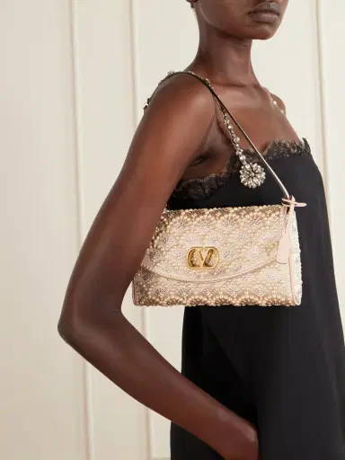 Valentino Garavani Devain Pearl And Crystal-embellished Satin Shoulder Bag | Thumbnail 2 Valentino Garavani Devain Pearl And Crystal-embellished Satin Shoulder Bag | Thumbnail 2