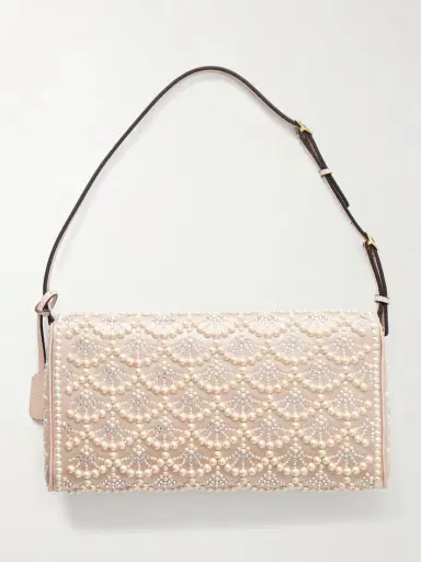 Valentino Garavani Devain Pearl And Crystal-embellished Satin Shoulder Bag | Thumbnail 4 Valentino Garavani Devain Pearl And Crystal-embellished Satin Shoulder Bag | Thumbnail 4