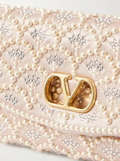 Valentino Garavani Devain Pearl And Crystal-embellished Satin Shoulder Bag | Thumbnail 5 Valentino Garavani Devain Pearl And Crystal-embellished Satin Shoulder Bag | Thumbnail 5
