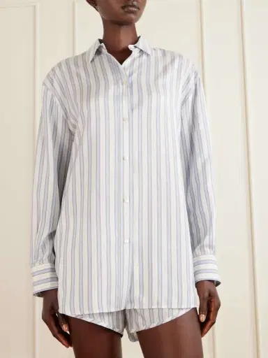 Gucci Striped Logo-jacquard Silk Shirt | Thumbnail 3