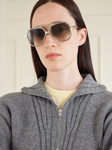 Jacques Marie Mage + Lou Lou De La Falaise Louise Aviator-style Titanium Sunglasses | Thumbnail 2