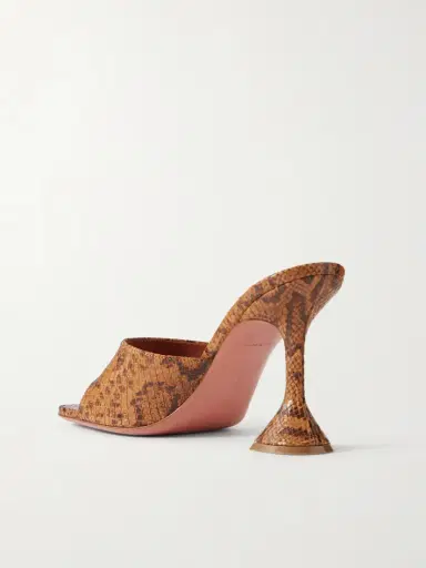 Amina Muaddi Lupita 95 Snake-effect Leather Mules - Snake print | Thumbnail 3 Amina Muaddi Lupita 95 Snake-effect Leather Mules - Snake print | Thumbnail 3