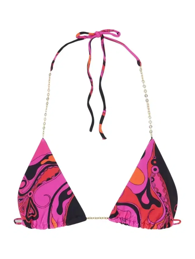 Printed Triangle Bikini Top