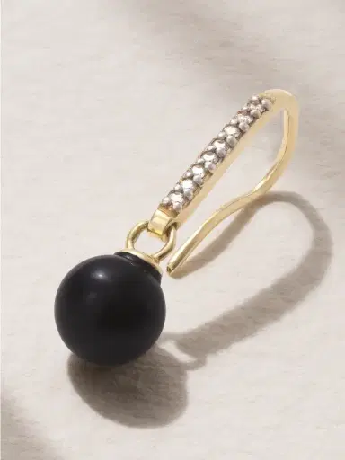 Mateo 14-karat Gold, Onyx And Diamond Earrings | Thumbnail 4 Mateo 14-karat Gold, Onyx And Diamond Earrings | Thumbnail 4