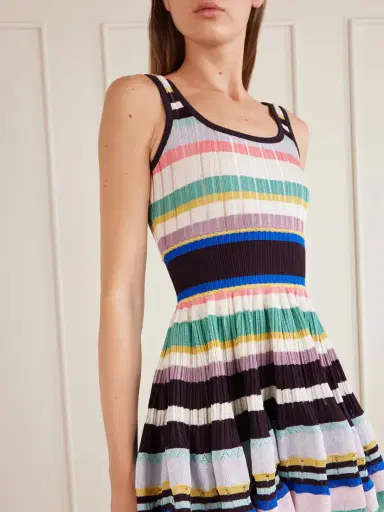 Alaïa Tiered Pointelle-knit Mini Dress | Thumbnail 4 Alaïa Tiered Pointelle-knit Mini Dress | Thumbnail 4